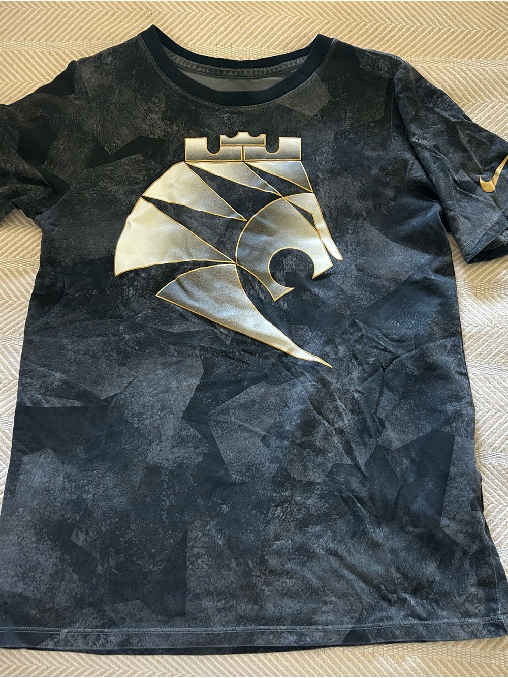 Nike Black Tee with Metallic Gold King